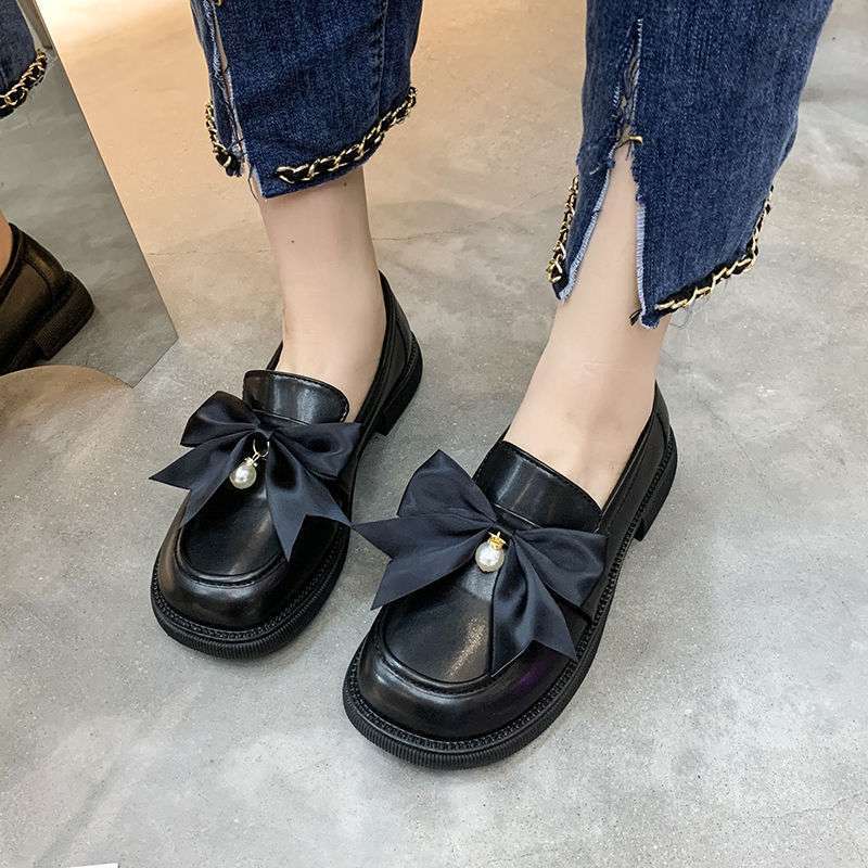 British Style Small Leather Shoes Women's 2025 Spring New French Loafers Flat-soled One-pedal Soft-soled Soft-sided Single Shoes