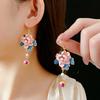 Boucles d'oreilles pendantes vintage fleur dégoulinante perle simulée pompon bijoux pour femmes