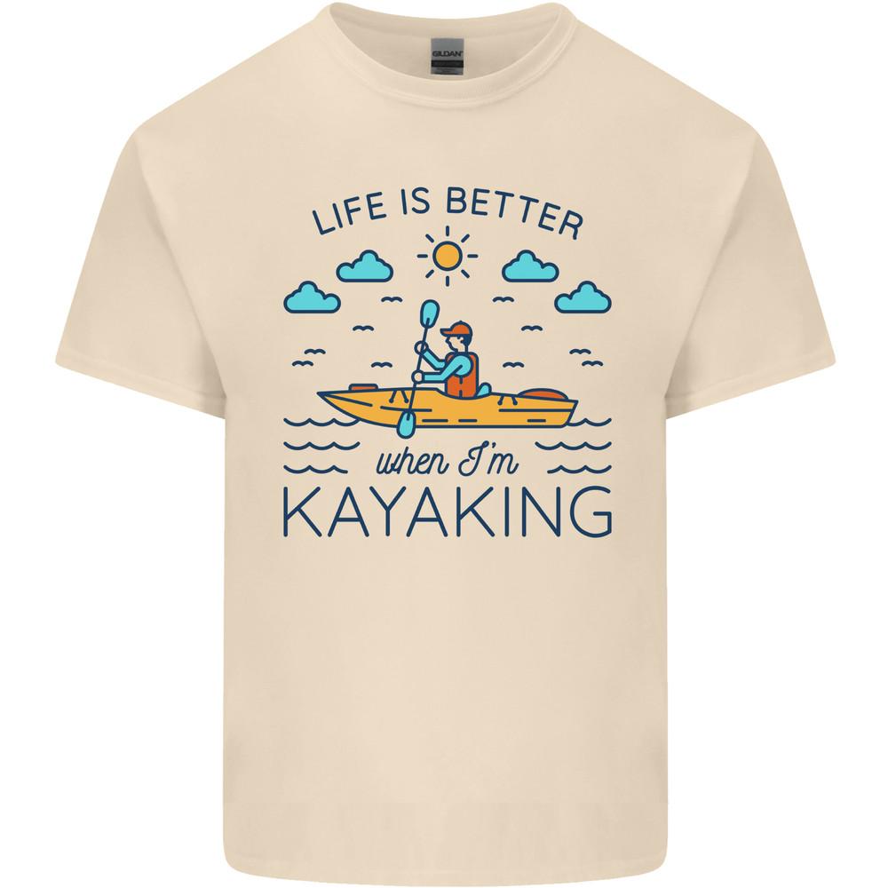 Life Is Better When I'm Kayaking Funny Kayak Mens Light Cotton T-Shirt