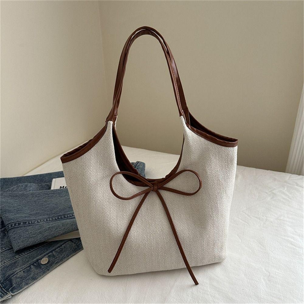 Casual Large Capacity Shoulder Bags Solid Color Portable Canvas Tote Bags Canvas Bag Fashion Solid Color Outdoor Travel Bags