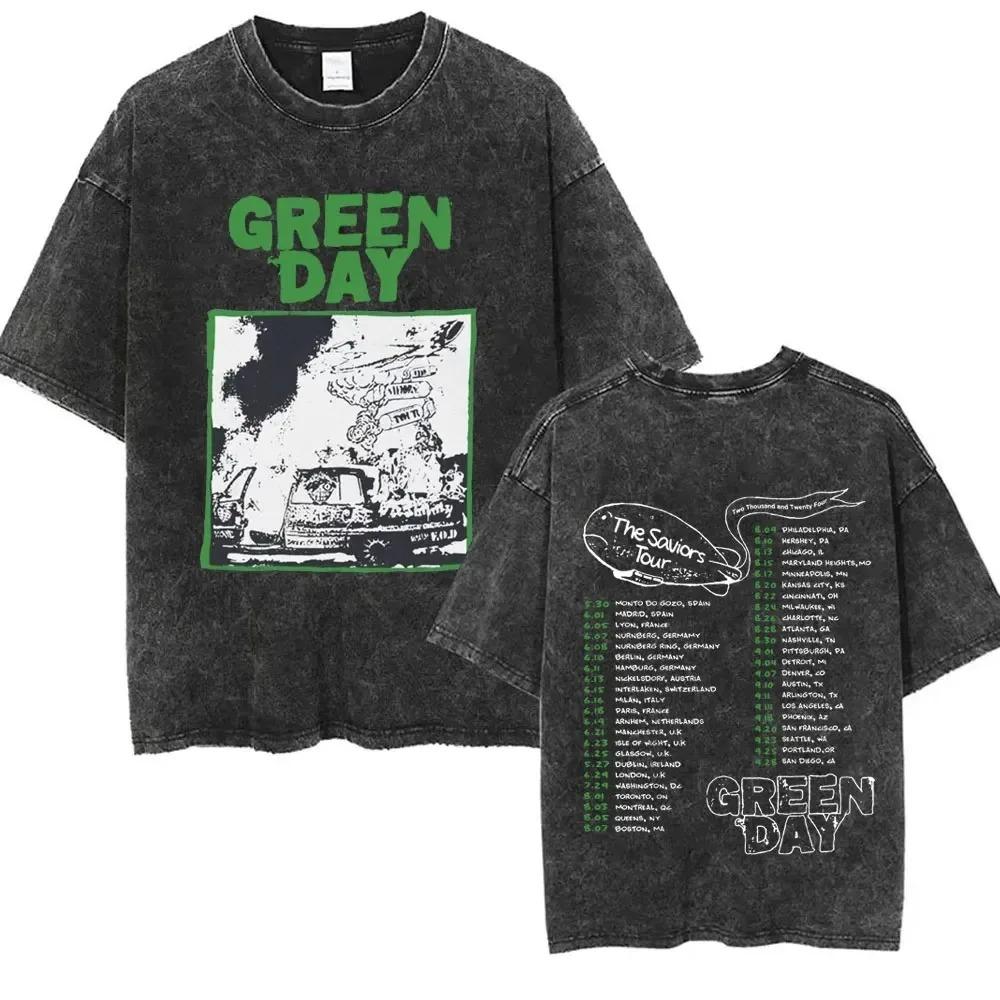 Nadměrné tričko s krátkým rukávem v acidovém provedení s motivem alba Green Day "Nimrod." Oboustranný grafický potisk s tracklistem alba