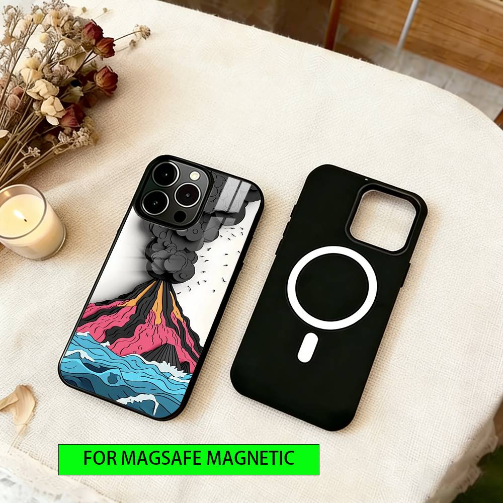 

Volcano of Emotions Phone Case For iPhone17,16,15,14,13,12,11 Plus,Pro Magnetic with Magsafe Wireless Charging iphone16e