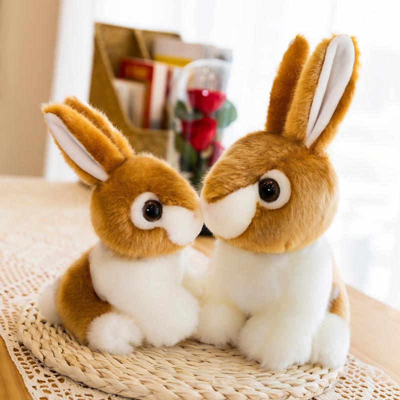 Adorable Long-eared Bunny Plush Toy Cute White Rabbit Stuffed Animal For Kids