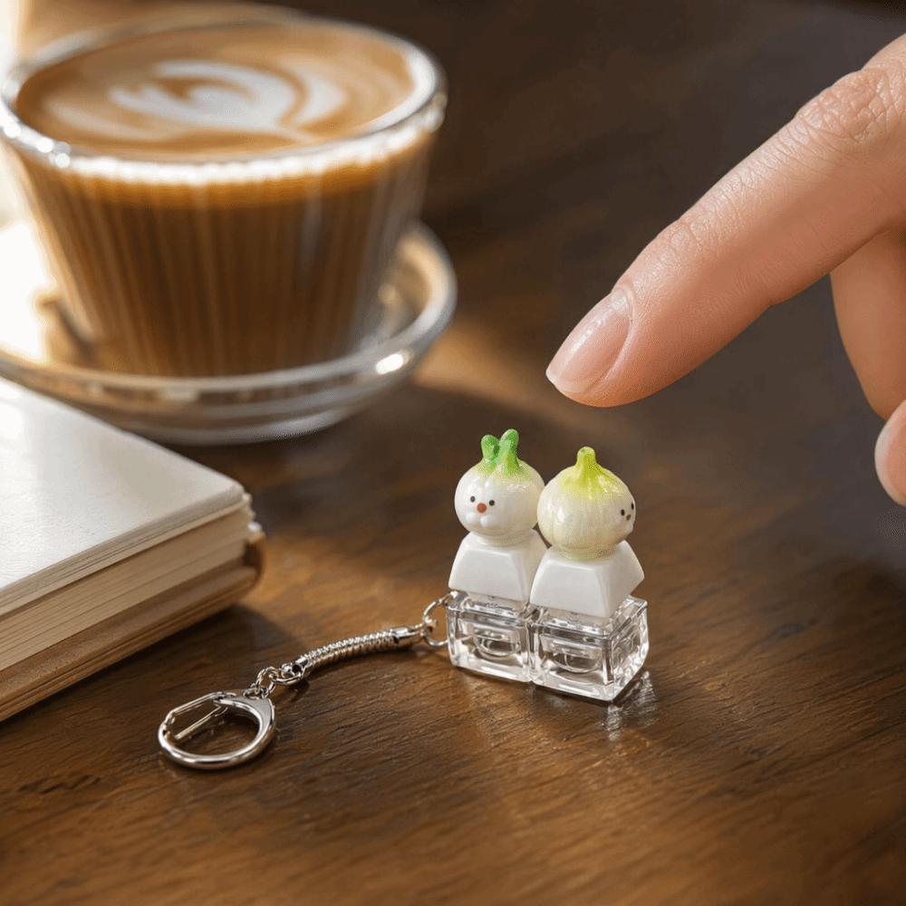 Funny Fidget Clicker Plastic Finger Button Keychain Creative Mini Keyboard Pendant  Office Toy