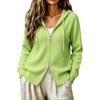 Women's Zip-Up Hooded Knit Cardigan Top for Layering