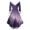 Damen Modisches Lässiges Figurbetontes Weihnachtsdruck Party Langarmkleid