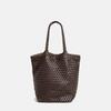 Handwoven Leather Tote Bag Vintage Style Large Capacity Bucket Daily Commute Shoulder Handheld