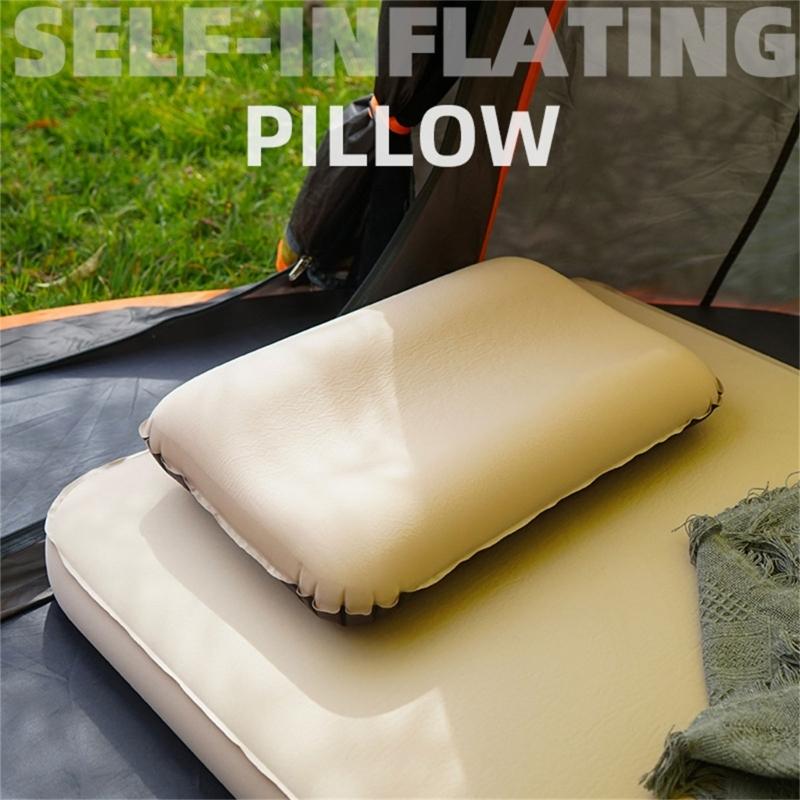 Auto Inflating Travel Pillows 3D High Resiliences Sponges Ergonomic For Camping Hiking Office