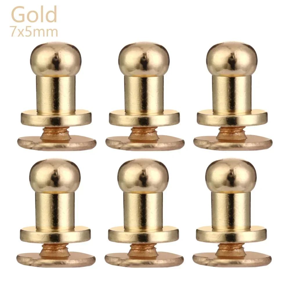 10Pcs Hot Sale Round Garment Rivets Monk Head Screws Brass Nail Cloth Button Bag Shoes Leather Crafts Sewing Accessories