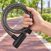 Flexible Coiled Cable Lock for Bikes with Integrated Key Lock Body and PVC-Sleeved Steel Line for Routine Parking