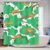 Bright Green Shower Curtain Featuring Leopard Print Pattern for Bathroom Decor In Various Sizes Modern Home Furnishing from