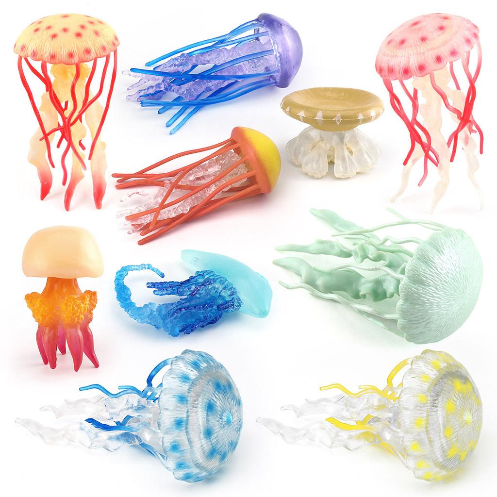 Marine Life Plastic Jellyfish Statue Static Tabletop Ornament For Decor Home