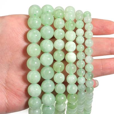 1 Strang Natursteinperlen 6/8/10mm Grüner Jade Stein Runde Lose Perlen Für DIY Schmuckherstellung Halsketten Armbänder Zubehör