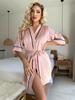 Women's Imitation Silk V-Neck Pajamas and Bathrobe Set