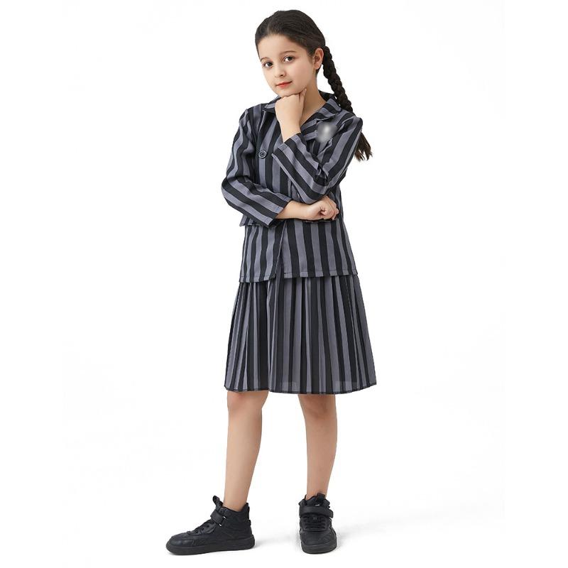 Adams Family Halloween Wednesday Adams Black Dress Costume