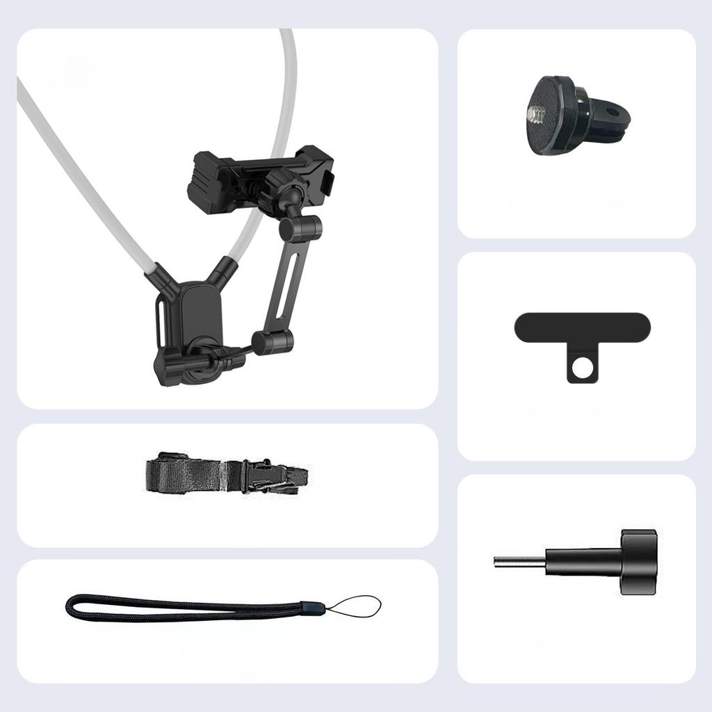 Mobile phone magnetic neck-mounted stand for first-person shooting, fixed on chest for anti-shake sports camera stand