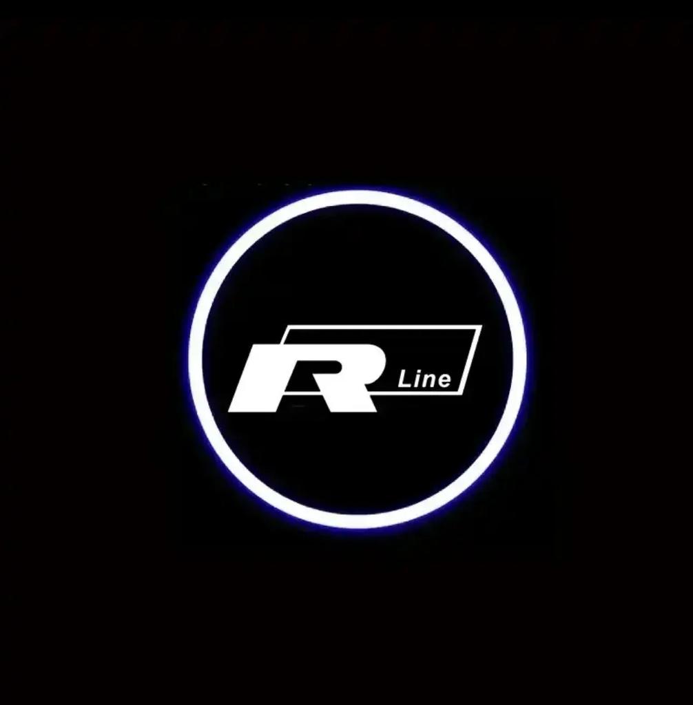 2-4PCS Car Door Welcome Lights LED Courtesy Projector for VW R LINE Rline Golf Tiguan CC Jetta Passat T-ROC Touareg Touran