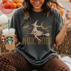 Halloween Funny Old Lady Witch T-shirt, Basic Witch T-Shirt, Witch On Broomstick