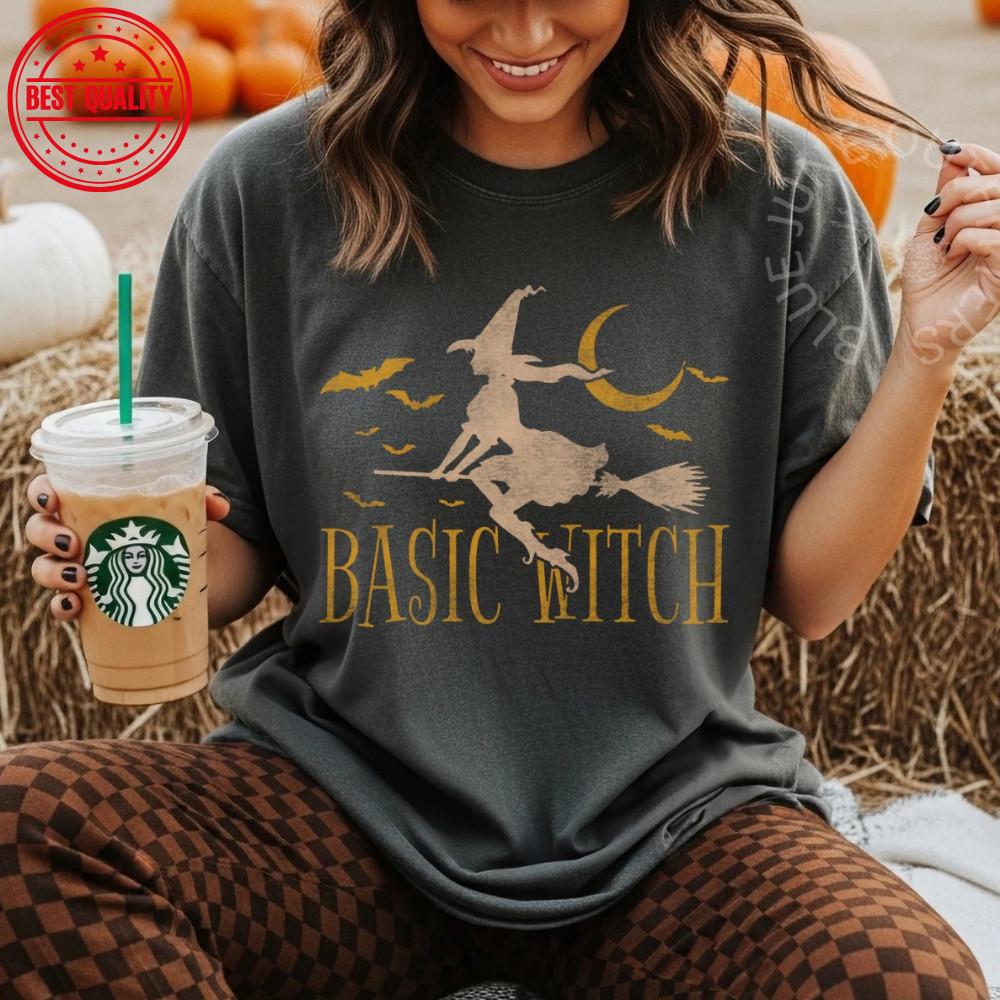 Halloween Funny old lady witch T-shirt, Basic Witch T-Shirt, Witch on Broomstick XXXXL