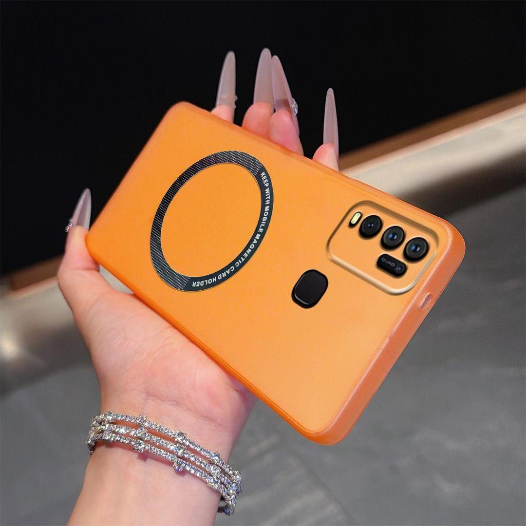 Magnetic Semi‑Transparent Matte Phone Case for Vivo Y50,Y30 4G Soft TPU Shockproof Cover