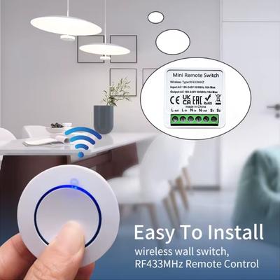 מתג חכם RF 433 MHz מיני עגול פנל אלחוטי שלט רחוק מתגי ממסר מקלט מודול אוטומציה לבית מנורת LED