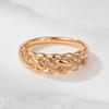 Minimalist Style  Rose Gold Color Ring For Women Mosaic Shiny Natural Zircon Accessories Party Daily Fine Jewelry