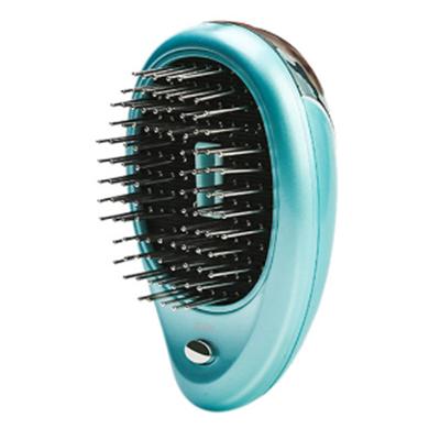 Electric Hair Ionic Brush Anti-Static Massager Straightening Hair Comb Scalp Massager Comb синий