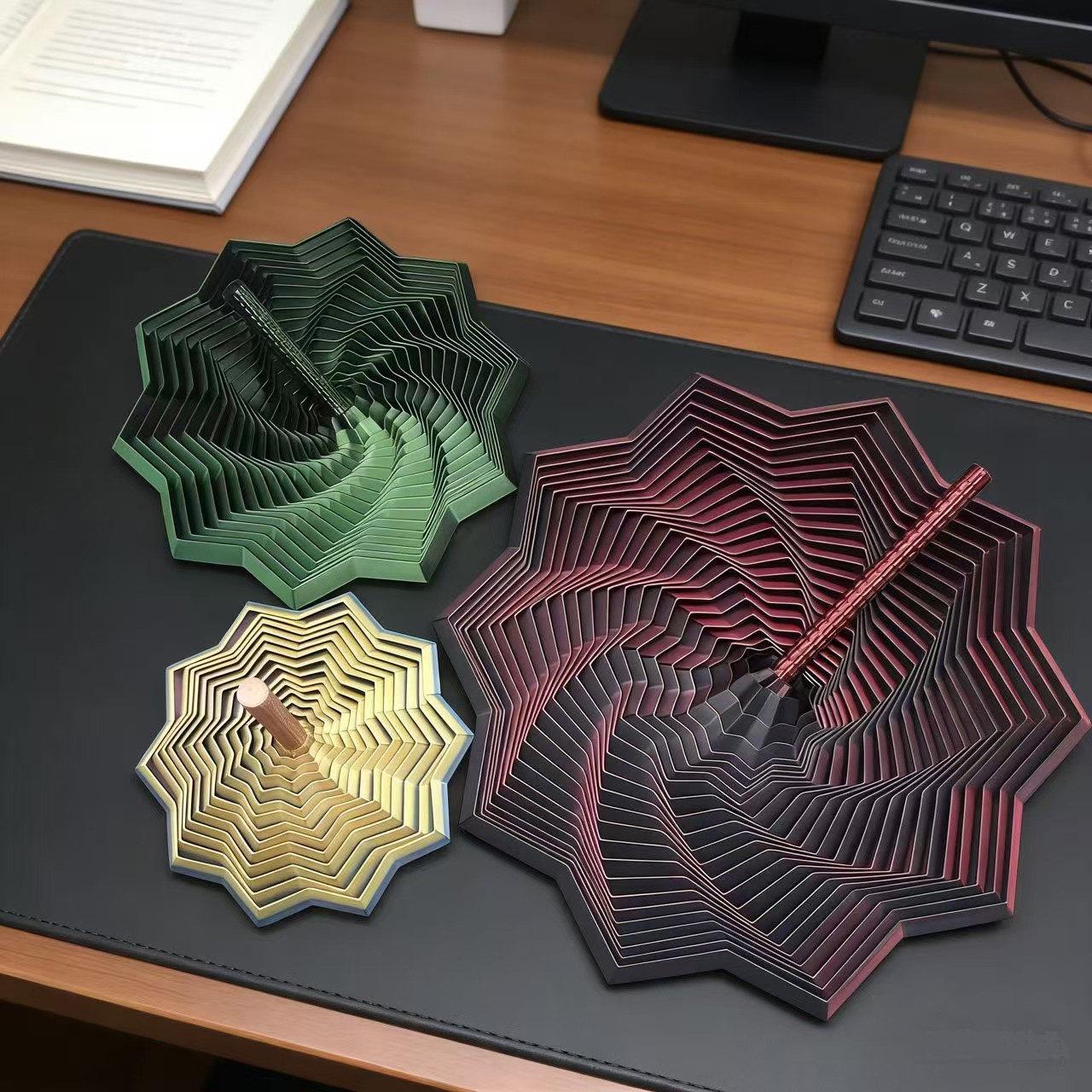 

3D-друкована вежа з редьки – Оптична ілюзія-головоломка, креативна настільна прикраса для зняття стресу 9cm Small - Random Color