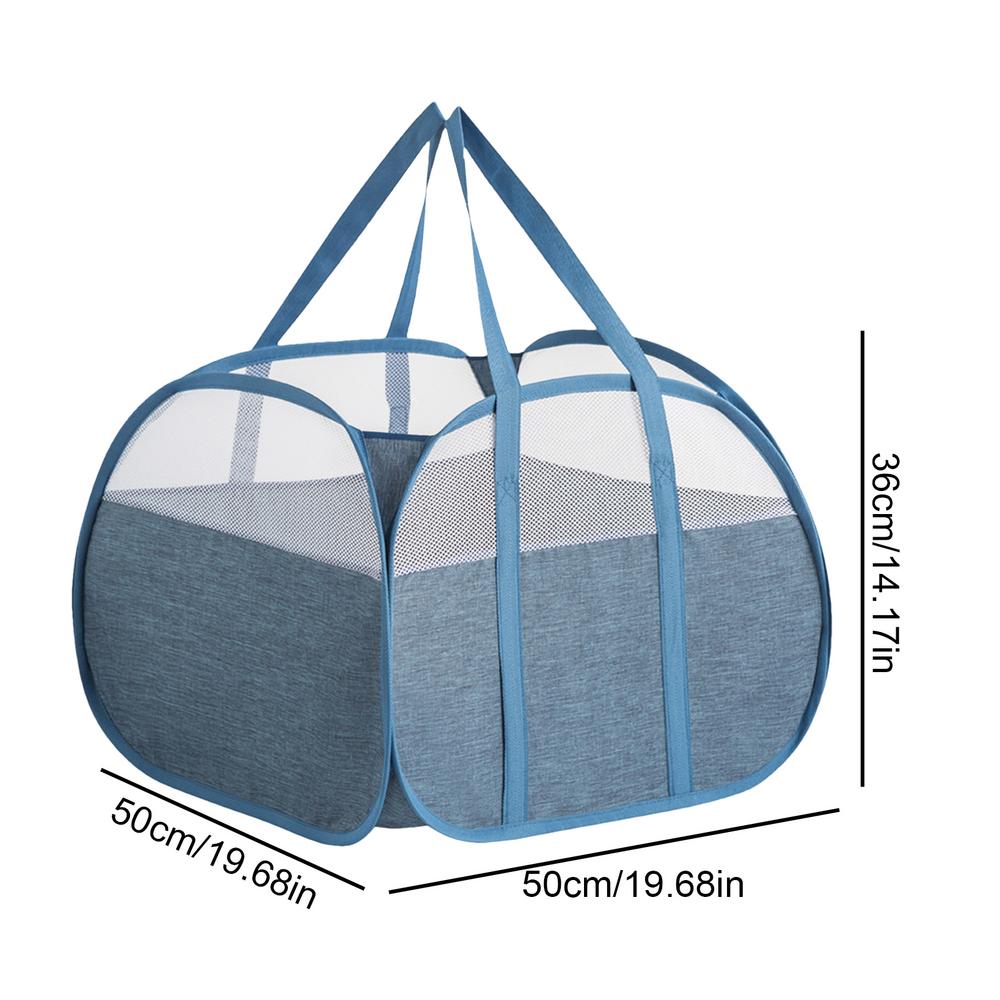 

Складная корзина для белья, сетчатая сумка для хранения, сетчатая дышащая корзина для белья, корзины большой емкости для синий