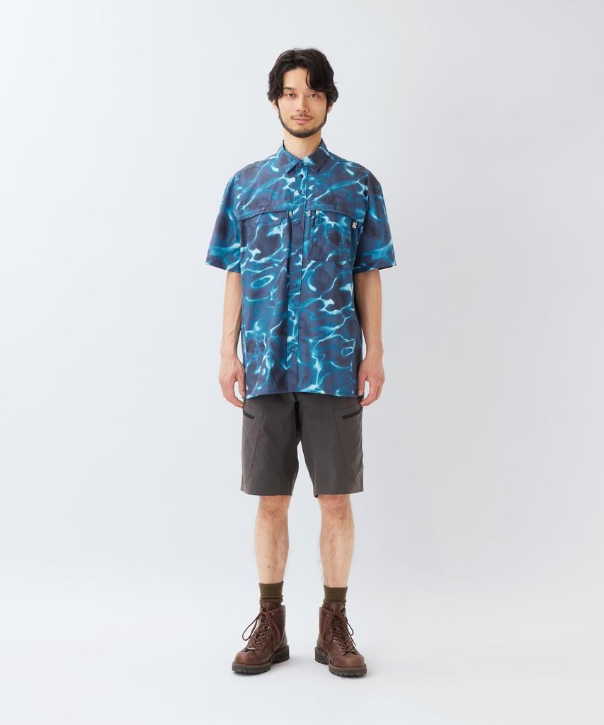 Snow Peak Wilkin Short Sleeve Shirt Blue Size EP-SH-26SU002 (Men's/Women's, Print, M)