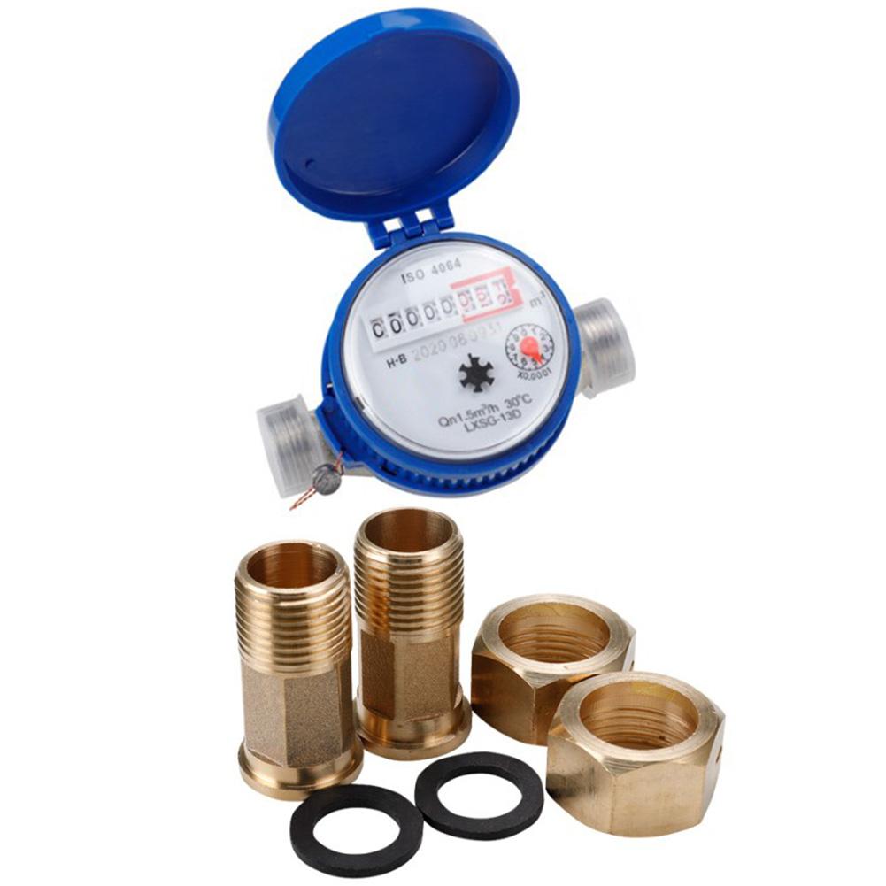 DN15 Smart Water Meter Mechanical Rotary Calibrator for Household Water Use with Clear Dial and Copper Plated Nickel