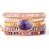 Natural stone amethyst multi-layer leather hand-woven winding bracelet bracelet jewelry Bohemian