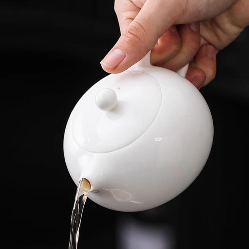 Mutton Fat Jade Porcelain Kung Fu Teapot