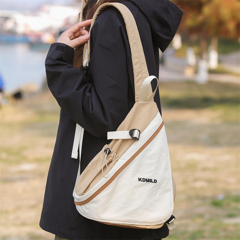 Bolso Ligero para el Pecho Bolso de Hombro de Color Contrastante Bolso Cruzado para Deportes al Aire Libre Montar