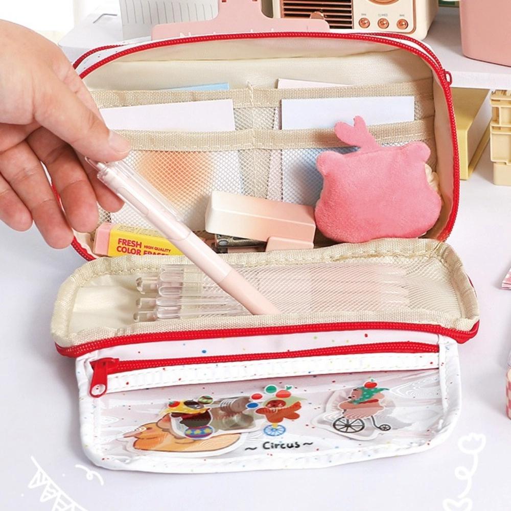 Cosmetics Storage Cartoon Pencil Case Animal Bear Dog Makeup Bag Stationery Storage Bag  Gifts