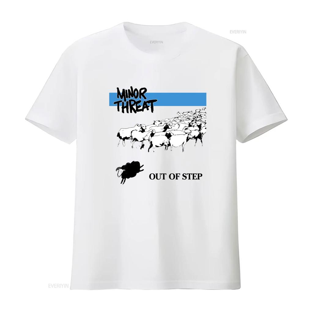 Vintage Minor Threat Cover Album No Limit American Hardcore Punk Band Out Of Step White Large T Shirt Music Tour Concert Size M