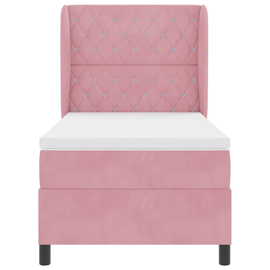 Boxspring bed with headboard Pink 200 x 100 cm Velvet