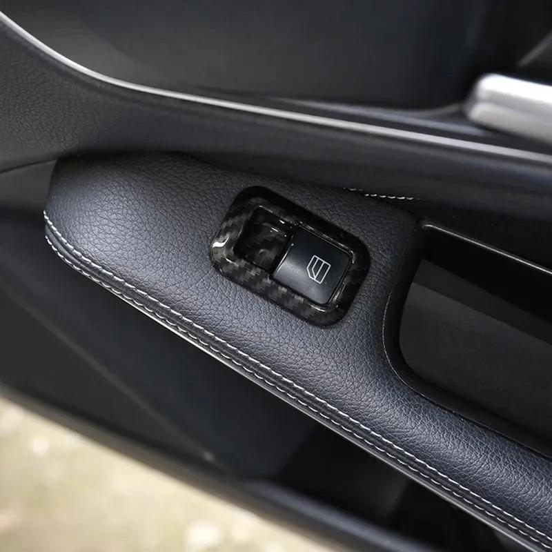 Carbon Fiber Style Car Window Lift Button Frame Sticker For Mercedes Benz A B C E GLE GLA CLA GLK Class W176 W204 W212 W166 W218