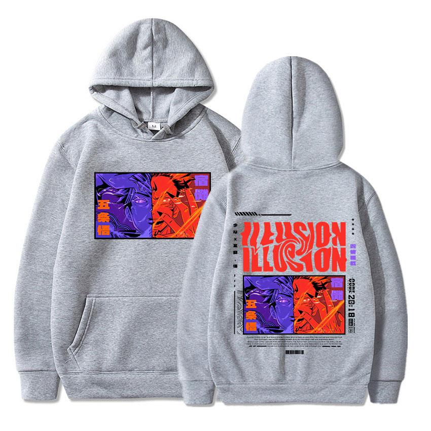 Anime Jujutsu Kaisen Hoodies RyoUnisex Sukuna Gojo Satoru Hoodies Unisex Casual Vintage Oversized Long Sleeves Hooded Sweatshirts Unisex Streetwear
