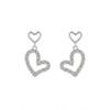 Premium 925 Sterling Silver Jewelry for Dates Gold Plated Cute Hollow Love Heart Shaped Moissanite Drop Stud Earrings for Women