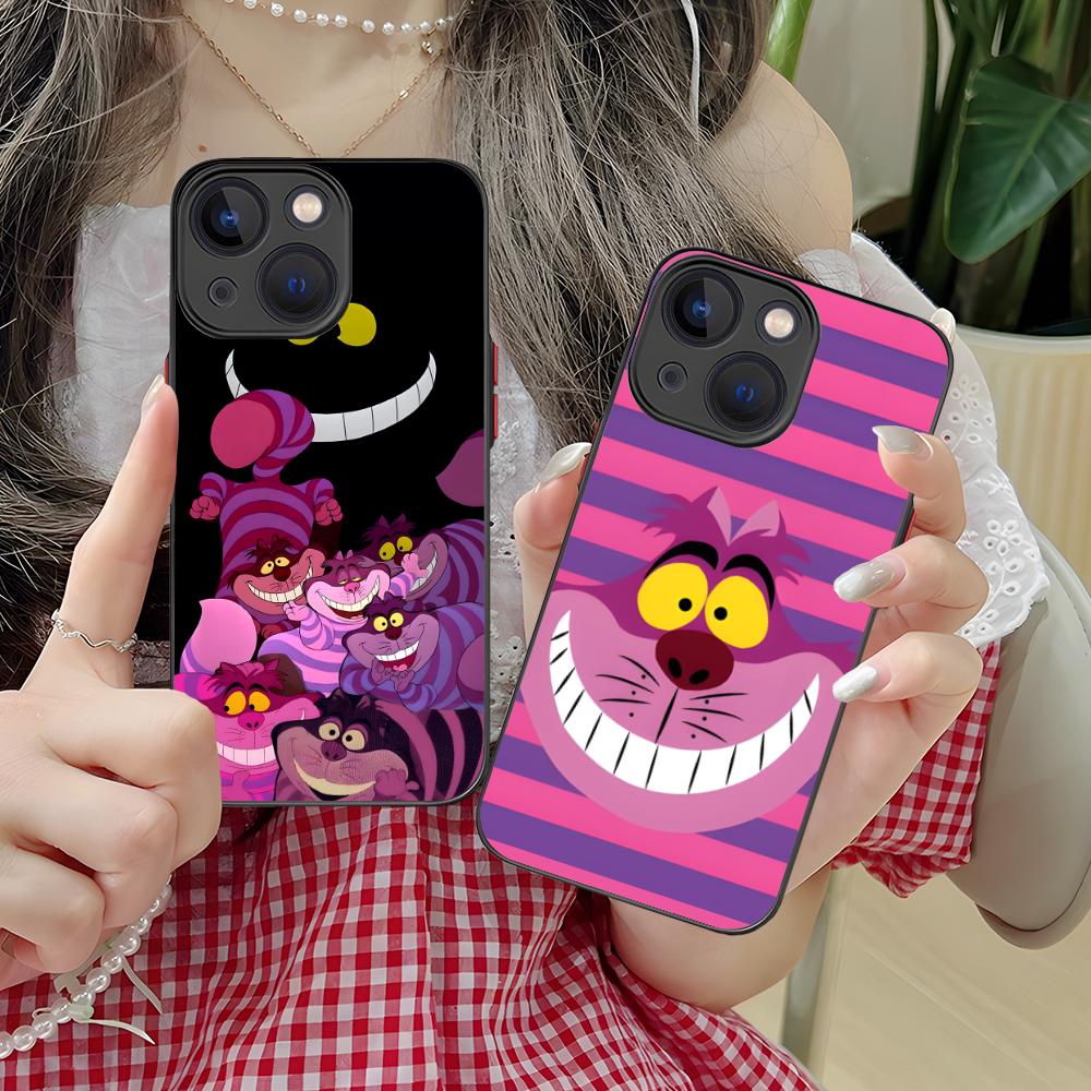 C-Cheshire Cats Phone Case for iPhone 16 15 14 13 12 11 X XR XS 8 7 Pro Max Plus Mini Colour Printing Silicone Cellphones Luxury
