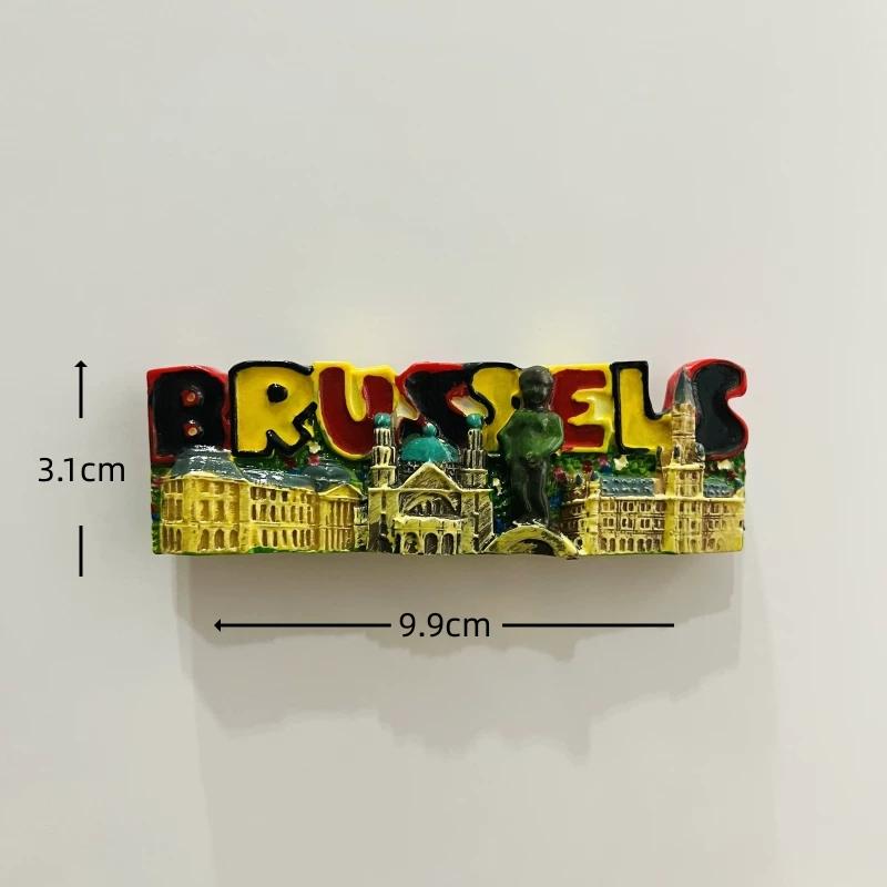 Belgium Brussels Antwerp Resin Fridge Magnet Stickers Travel Souvenir Gift Landscape Refrigerator Magnet Home Kitchen Decor