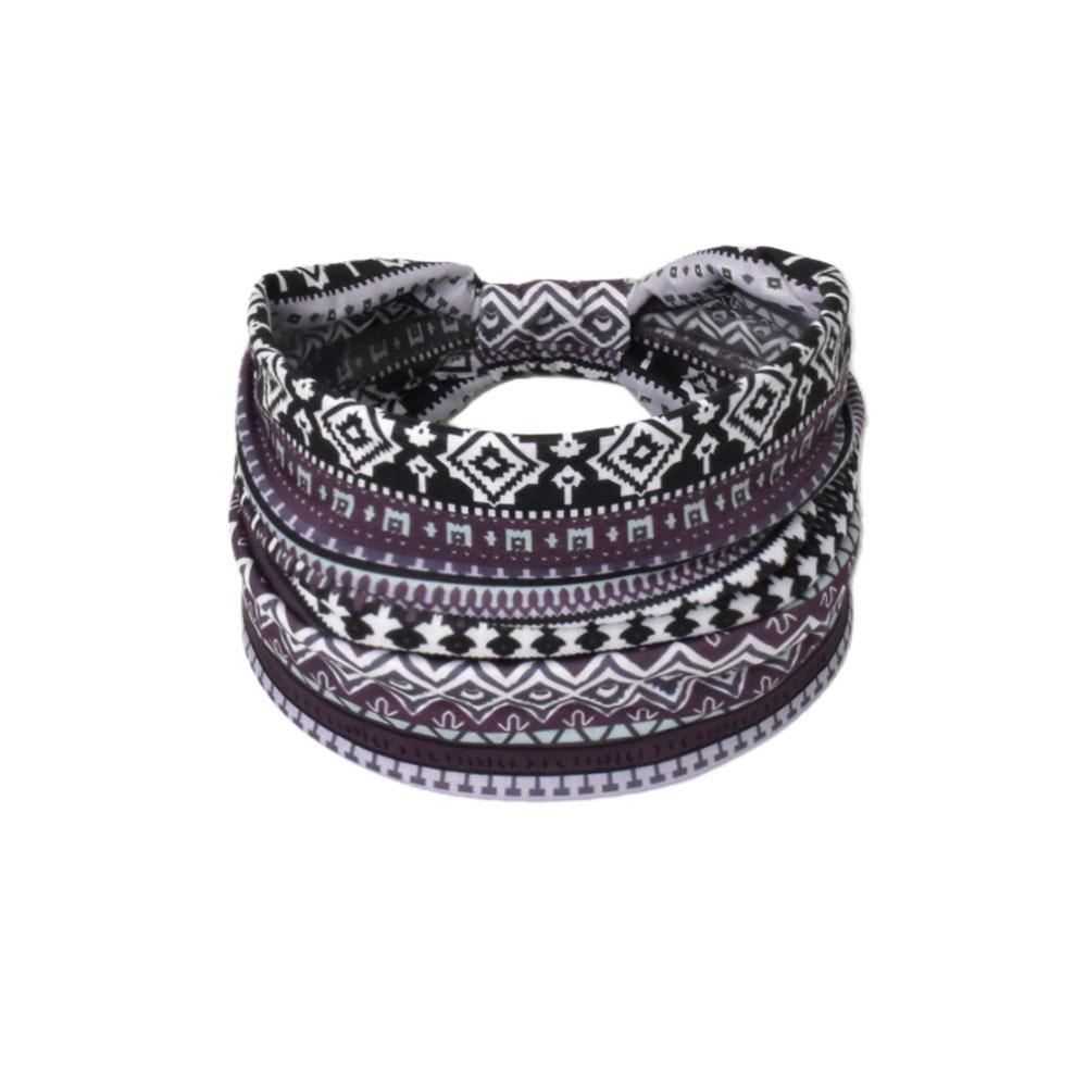 Women's Paisley Sport Yoga Headband - Sweat-Absorbing, Elastic Cotton, Bohemian Style