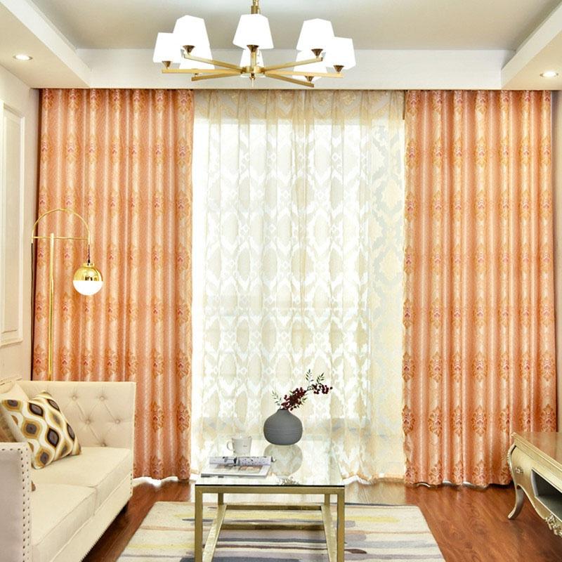 Luxury Modern Jacquard Blackout Curtains - High Precision Woven Fabric Thermal Insulated Window Drapes Home Deco