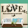 Premium Quality Home Decor 3d Mirror Love Wall Stickers With Acrylic Flower Design
