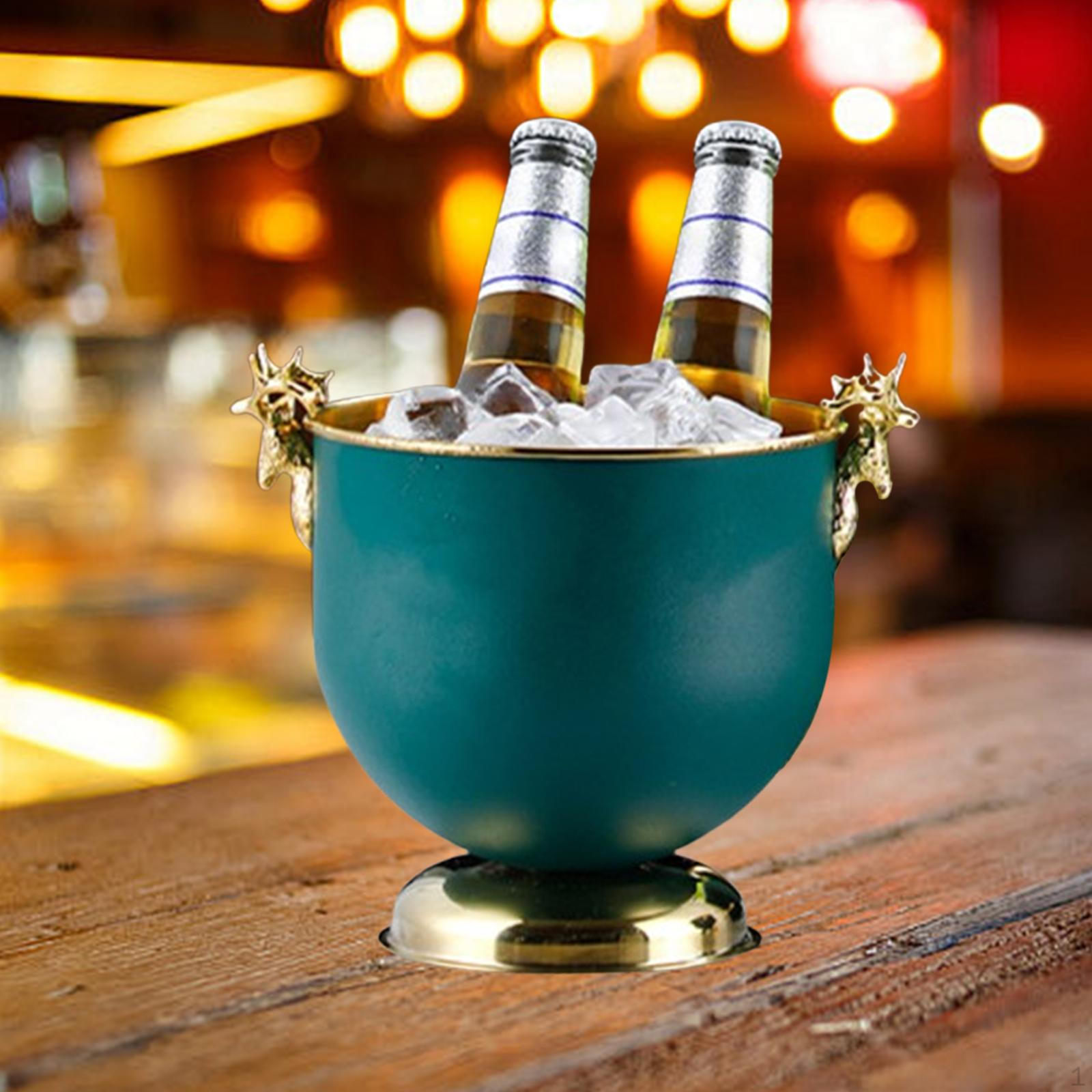 

Ведро для льда для напитков Охладитель вина Контейнер Домашний клуб Мероприятия темно-зеленого