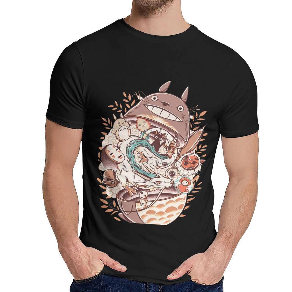 Pure Cotton Ramen Horor Hayao Miyazaki Japanese Anime T Shirt Unisex Unique Design Soft Cotton Fashion