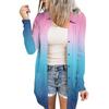 Women's Casual Fashion Floral Print Long Sleeve Mid-Length Cardigan Jacket