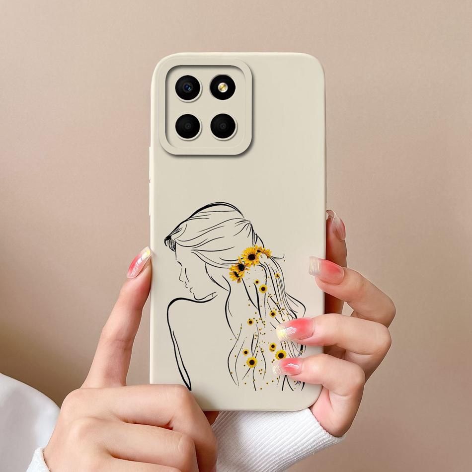 For Huawei Honor X6 X6S X6A Case Cartoon Liquid Silicone Full Coverage Anti Drop Phone Shell For HonorX6 X 6 X6 S A Bumper Funda