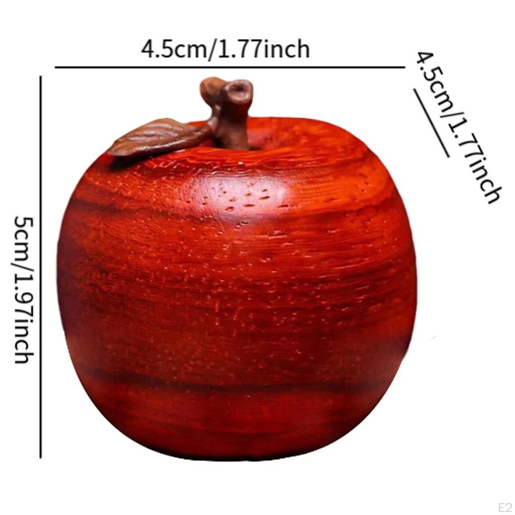 Hand Carved Wooden Statue,Paperweight Home Decor Handmade Handcrafted Fruit Sculpture Small Apple